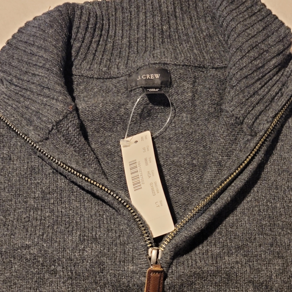 J Crew Lambswool Sweater NWT Size LT Office Preppy Neutral - Picture 2 of 5